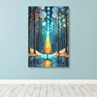 Iridescent Holiday Dream 🎄 Glowing Christmas Tree Canvas Print