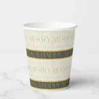 Green Gold Christmas Pattern#35 ID1009 Paper Cups