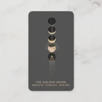 *~* Universe Gold Glitter Moon Phases Cosmic Luna Business Card