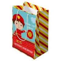 Firefighter themed Birthday Party Guest Favor Medium Gift Bag