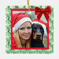 Cute Dog and Owner Christmas Ornament