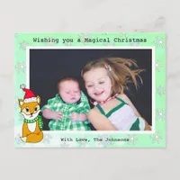 Christmas Fox Cute Personalized Photo Card