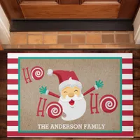 Santa Claus Personalized Monogram Christmas Doormat