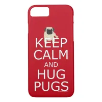 Trendy Keep Calm Hug Pugs iPhone 8/7 Case