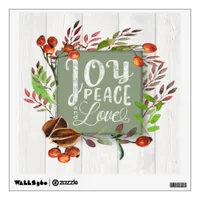 Joy, Peace, Love Chalkboard Wreath ID437 Wall Decal