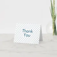 Blue on White Polka Dots Thank You Card