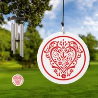 Fancy Romantic Red Heart Wind Chime