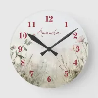 Dreamy Scene of Spring  Flowers Round Clock