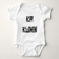 Skeleton Halloween Text Baby Bodysuit