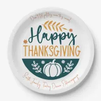 Happy Thanksgiving Custom Paper Plates