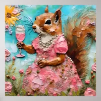 Squirrel in a Pink Dress Poster