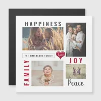 Custom Photo Collage and Love Joy Peace Family Magnetic Invitation