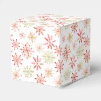 Red Green Watercolor Snowflake Treat Boxes