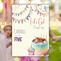 Lets Get Cray Cray Crawfish Boil Birthday Party  Invitation