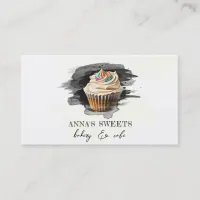 *~*  Cupcake Bakery Shop 3 QR Social Media Business Card