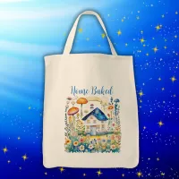 Monogrammed Cottagecore Home with Mushrooms | Tote Bag