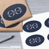 Simple Navy Blue Custom Logo Stickers