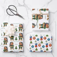 Cheeky Christmas Troll and Tree Delight  Wrapping Paper Sheets