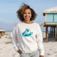 Gender Neutral Tropical Seal Ocean Beach Sweatshirt