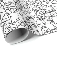 Snowmen Friends - Kids Coloring Wrapping Paper