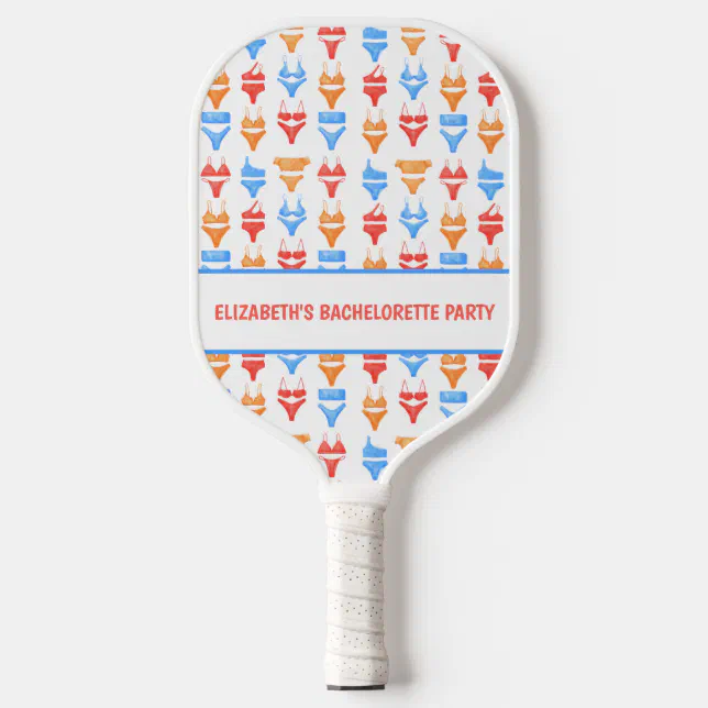 Fun Colorful Summer Swim Personalized Bachelorette Pickleball Paddle