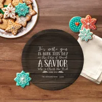 Rustic Wood Christian Christmas Verse Typography Paper Plates