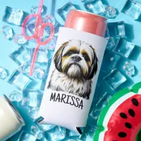 Personalized Shih Tzu | Dog Mom Seltzer Can Cooler