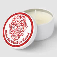 Red Romantic Elegant Love Heart Personalized Mini Candle Favors