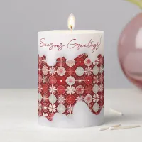 Red White Christmas Candy Pattern#13 ID1009 Pillar Candle