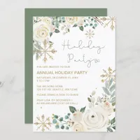 Christmas Winter Snowflakes Holiday Party Invitation