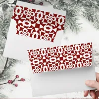 Red And White Geometric Pattern Christmas Envelope