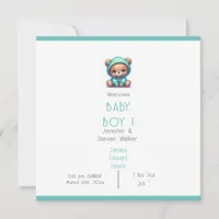 Baby Boy Photo Announcement