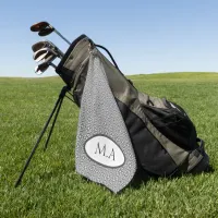Black and White pattern with Initials, Golf Towel
