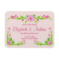 Pink and Green Nostalgic Floral Magnet