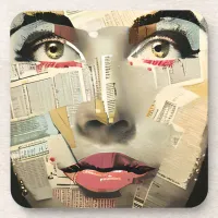 Artsy Unique Digital Art | Pretty Lady Abstract Beverage Coaster