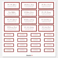 Red White Frame Mixed Guest Address Labels