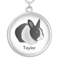 Bunny Cartoon Add Name Silver Plated Necklace