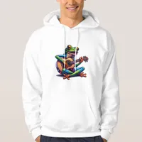 Cute Frog Playing a Guitar Hoodie