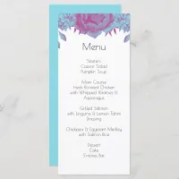 Bright Blue & Hot Pink Botanical Wedding Menu