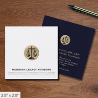 Simple Scales of Justice Square Business Card