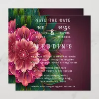 Elegant Floral Wedding Invitation Suite