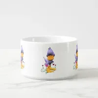 Cute and Shy Purple Cartoon Duck Bowl