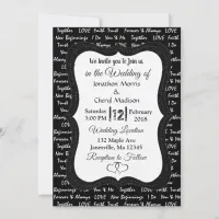 Black and White Modern Romantic Wedding Invitation