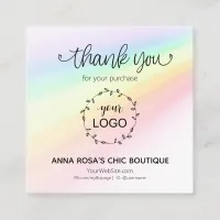 *~* Rainbow Hearts Thank You Branding Enclosure Card