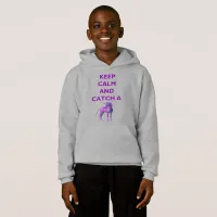 Keep Calm & Catch a Purple Unicorn Kids Hoodie