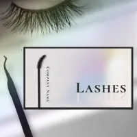 Modern Holographic Silver Lash technician  Business Card