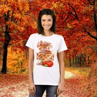 Autumn Floral Pumpkin Oktoberfest Womens T-Shirt