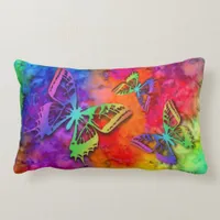 [Fire and Ice] Rainbow Boho Butterfly Tie-Dye Lumbar Pillow