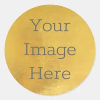 Create Your Own Metallic Antique Brass Gold Foil Classic Round Sticker