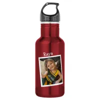 Customized Child's Photo and Name Stainless Steel Water Bottle